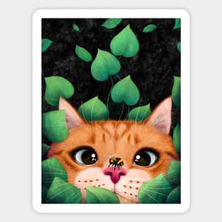 Cat in the leaves Magnet